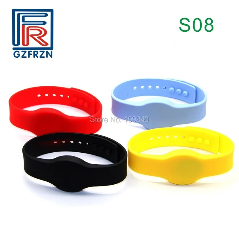 100 шт./лот S08 стиль 125 кГц RFID браслет с возможностью записи T5577 силиконовая карта