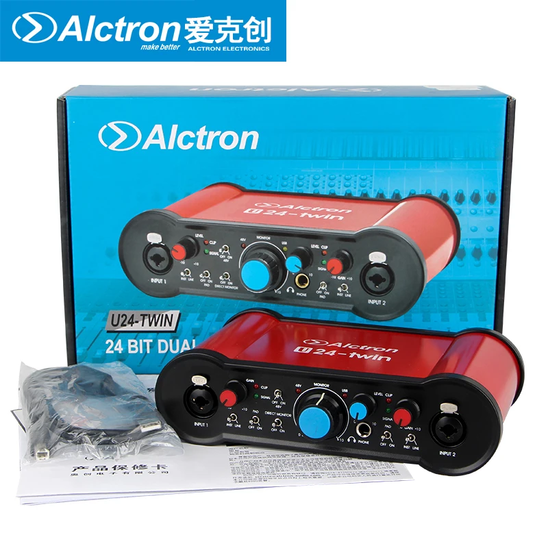 Alctron U24 twin портативная запись прямой трансляции караоке Внешняя USB звуковая карта