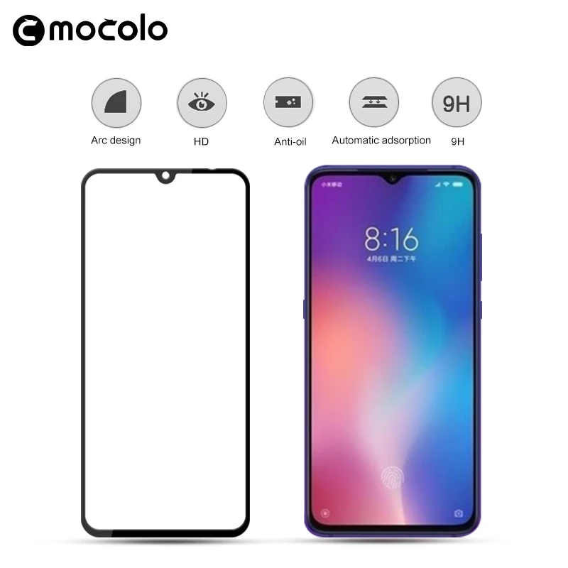 Высококачественная защитная пленка Mocolo с защитой от отпечатков пальцев для Xiaomi 9, полное покрытие для Xiaomi 9 SE, пленка из закаленного стекла для CC9