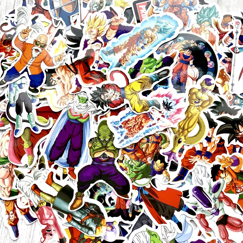 100 шт./лот, аниме, драконий жемчуг, наклейка s Super Saiyan Goku, наклейка s для сноуборда, багажа, автомобиля, холодильника, ноутбука, мото, DIY, наклейка