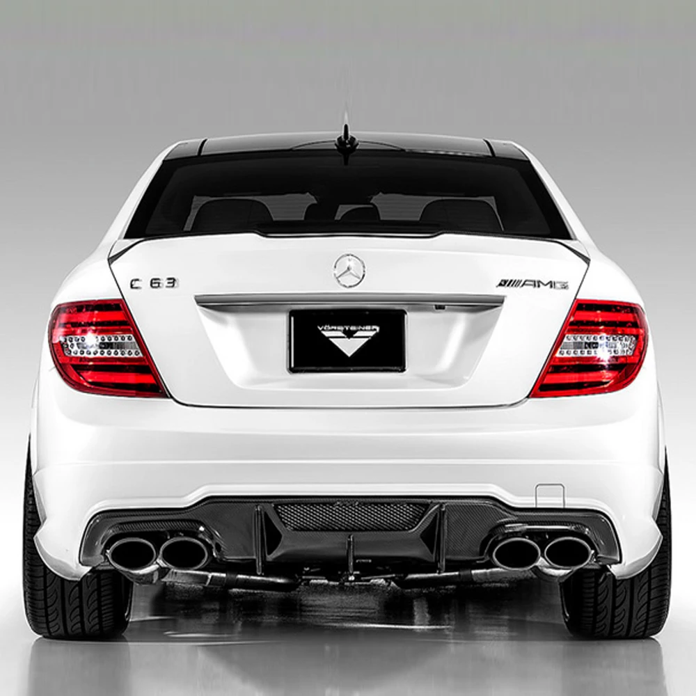 W204 C63 AMG углеродного волокна диффузор, губа на задний бампер для Mercedes Benz 2011