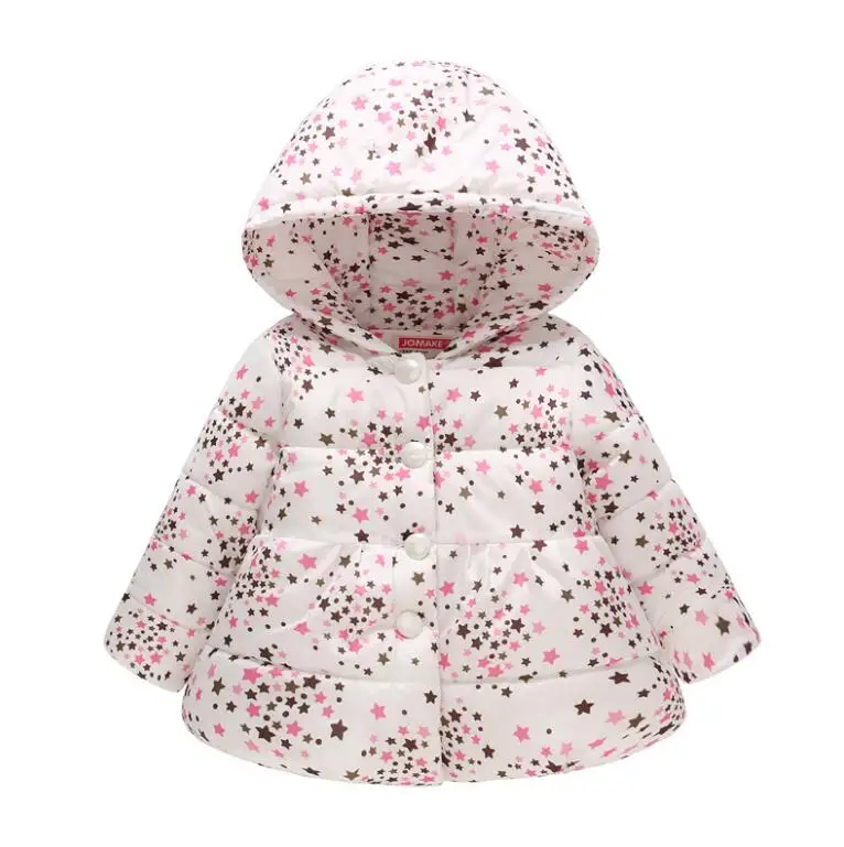 Baby Girl Winter Coat Toddler Girls Coats and Jackets Floral Hooded Warm Cotton Outerwear For Kids Jacket 1-5Y |