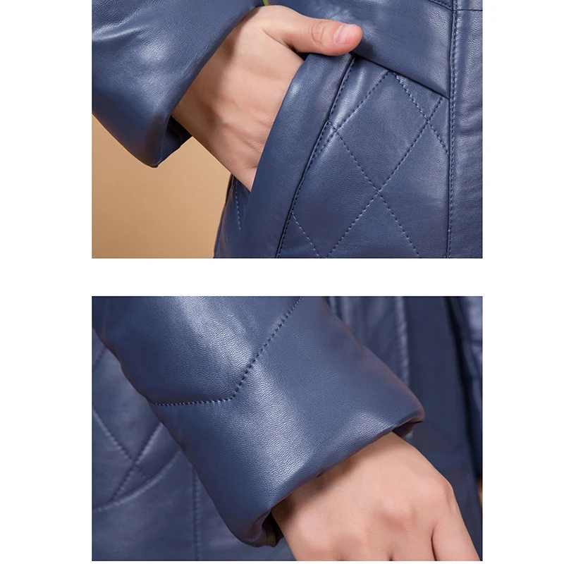 Большие размеры 5XL 6XL, женская кожаная куртка, пальто с воротником из искусственного меха, новая женская зимняя парка среднего возраста, теплая кожаная одежда, женские пальто