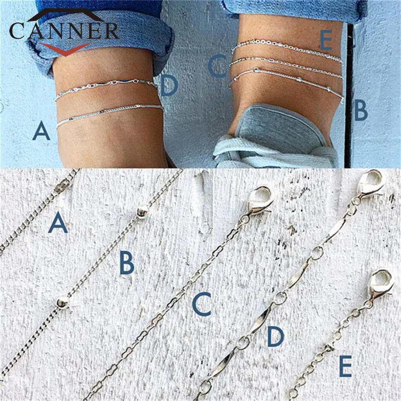 CANNER 5 шт./компл. многослойная цепочка с бусинами ножные браслеты Модные ювелирные