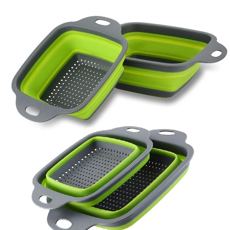 Складная коландрия с ручками (2 шт. Набор) круглые фильтры для слива кухонной