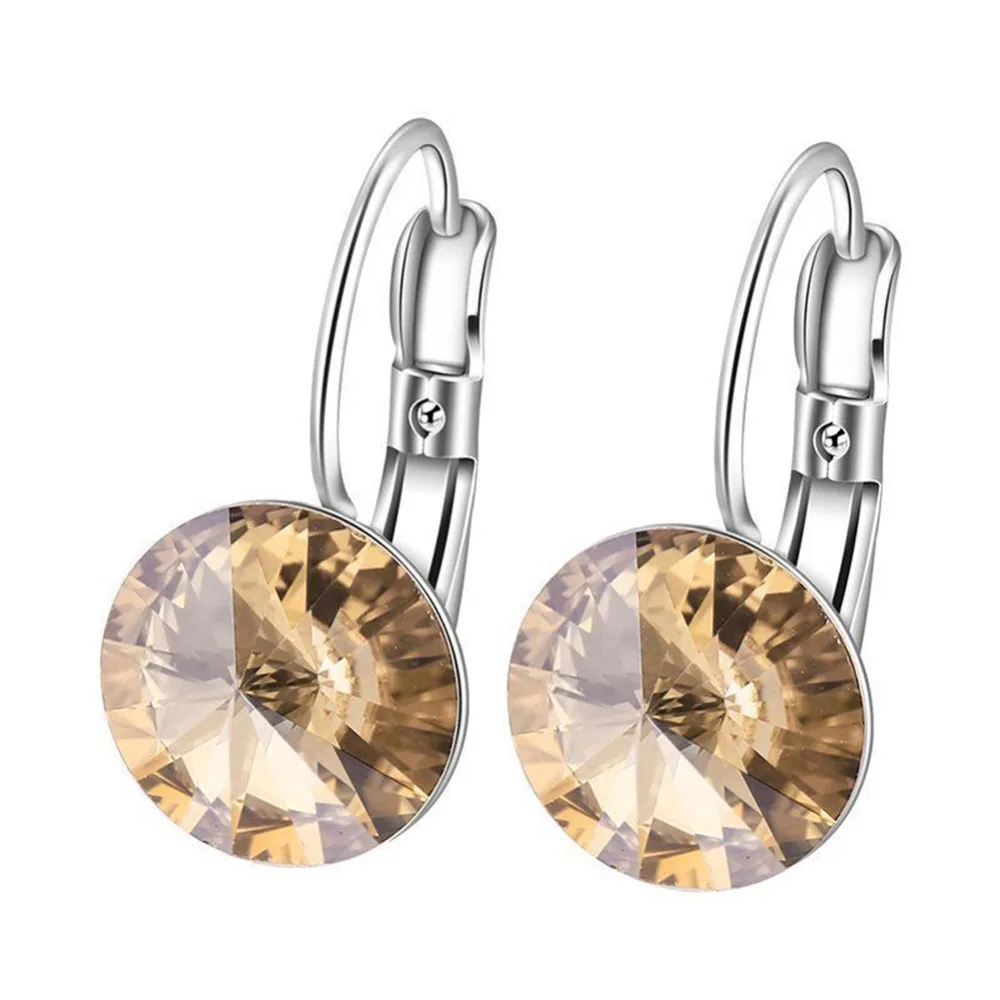 10 цветов Большой овальный Циркон Серьги кольца для Для женщин Мода австрийского