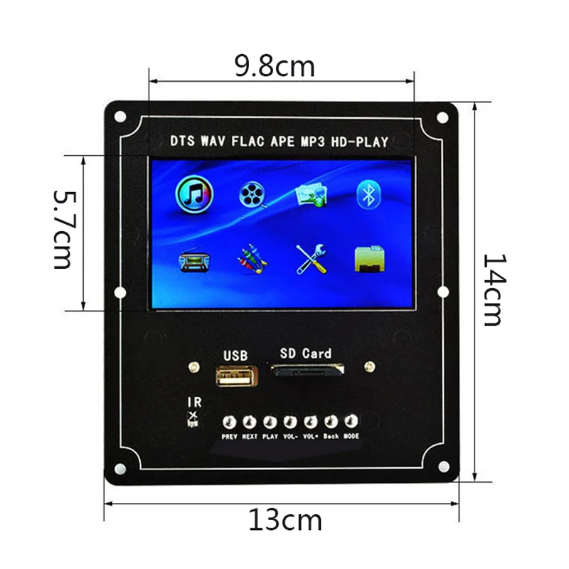 DTS модуль Bluetooth без потерь беспроводной аудио видео декодер ЖК экран mp4/mp5 HD APE/WAV/MP3