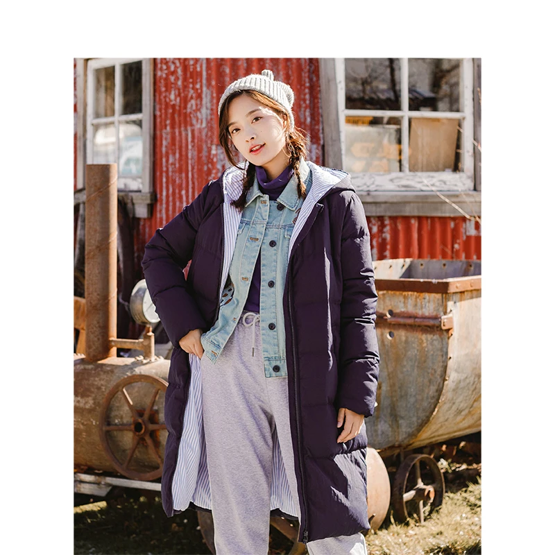 INMAN Зимние новые куртки-пуховики с капюшоном плотное длинное пальто | Женская