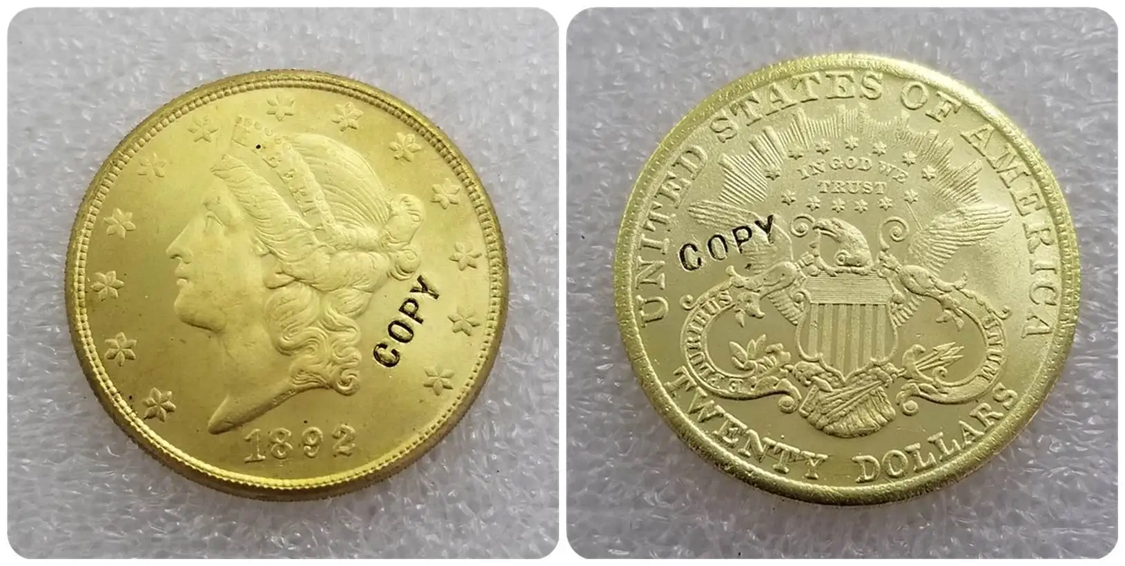 США 1878-1893$20 символ свободы, двойной Орел копия монет - Цвет: 1892