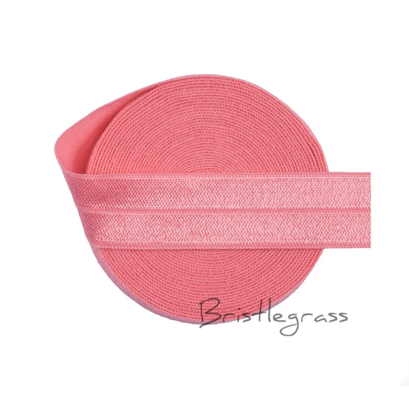 Watermelon Щетина, 5 ярдов, 3/4 дюйма, 20 мм, однотонное, с оборками, эластичная, спандекс, сатиновая лента, детское платье с повязкой, пачка, кружевная отделка, сделай сам, шитье - Цвет: Watermelon