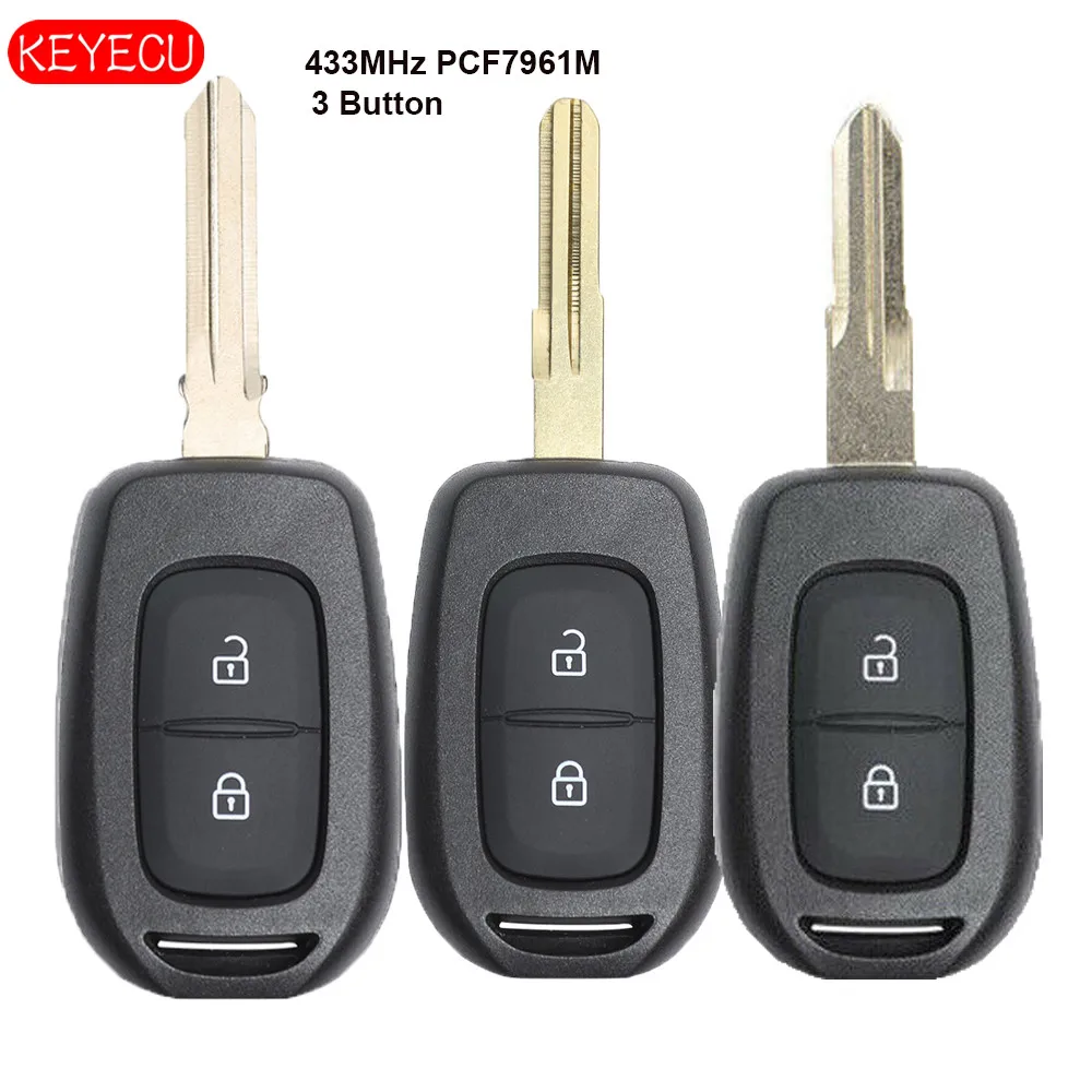 Дистанционный ключ Keyecu PCF7961M 2 кнопки 433 МГц для Renault Duster Dokker Trafic Master Logan 2013 2017|Ключ