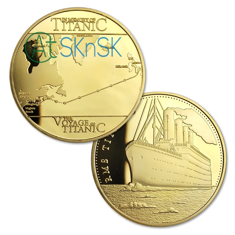 Titanic R.M.S Titan Routes памятная монета позолоченные монеты коллекции дисплей подарок
