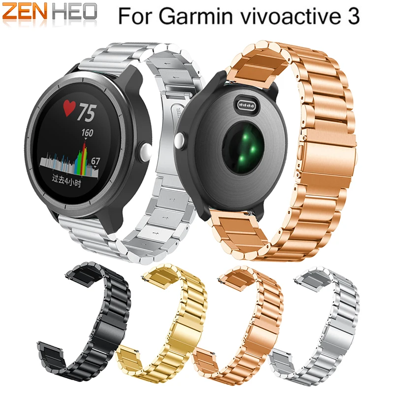 Новый металлический сменный ремешок из нержавеющей стали для Garmin Vivoactive 3
