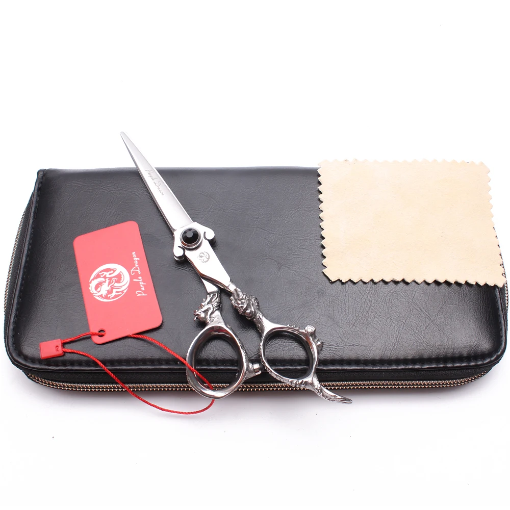 Z9007 5.5&quot 16cm 440C Purple Dragon Black Stone Hairdressing Scissors Cutting Thinning Shears Professional Hair | Красота и