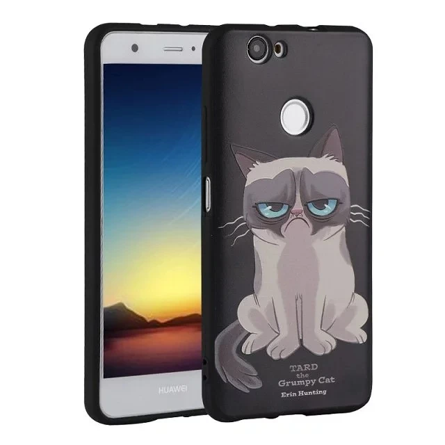 Для Huawei Nova силиконовый чехол 3D Крышка рельеф Чехол тонкий мультфильм милый кот