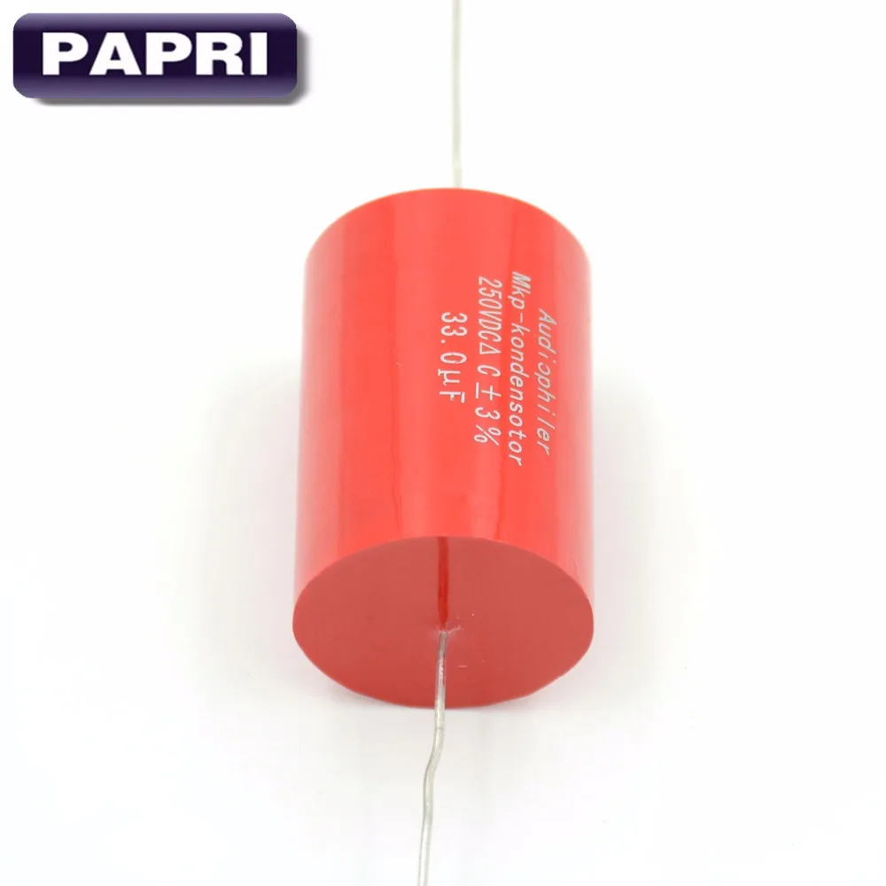 PAPRI 2 шт. 33 мкФ 250VDC DIY HIFI аудио класса Audiophiler Axial MKP конденсатор для гитарного