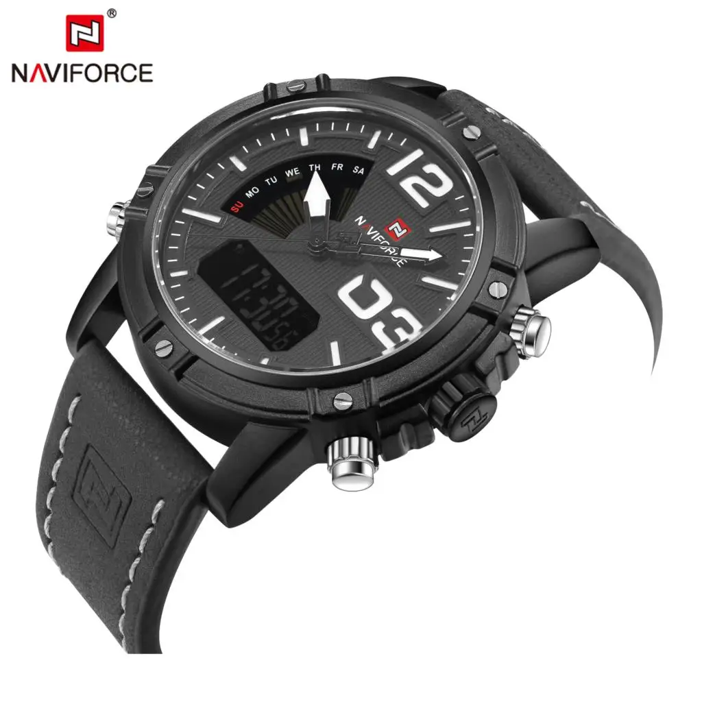Часы наручные NAVIFORCE Мужские кварцевые роскошные брендовые водонепроницаемые