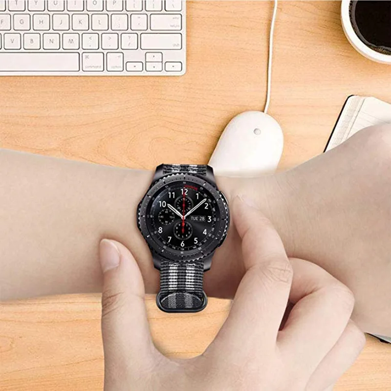 20 мм 22 мм спортивный нейлоновый ремешок для samsung Galaxy Watch 46 мм 42 мм gear S3 классический/Frontier ремешок для Huami Amazfit Bip