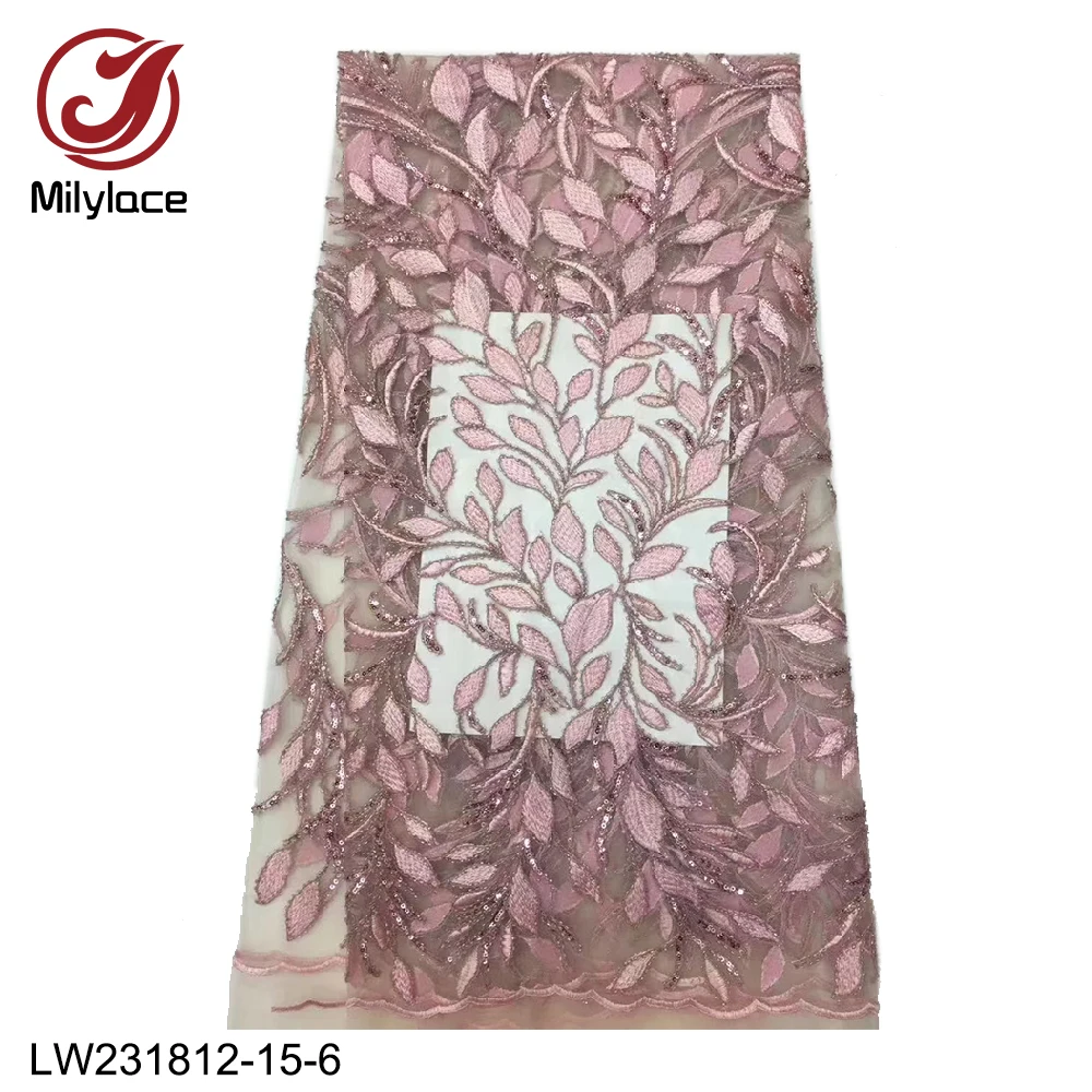 Milylace romantics French lace fabric 5 yards mesh with branch embroidery sequins for wedding party dresses LW231812-15 | Дом и сад
