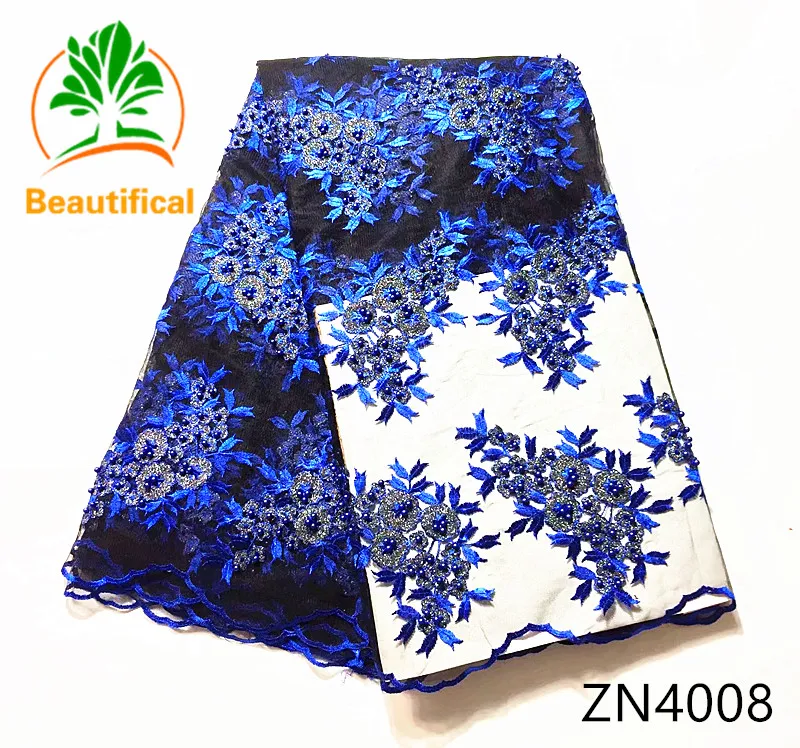 Beautiful African Net lace fabric 5yards embroidery flower beaded yellow+black african tulle for wedding ZN40 | Дом и сад
