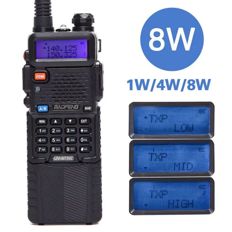 Baofeng UV 5R 8 Вт иди и болтай Walkie Talkie профессиональные CB радио станция Pofung UV5R HF