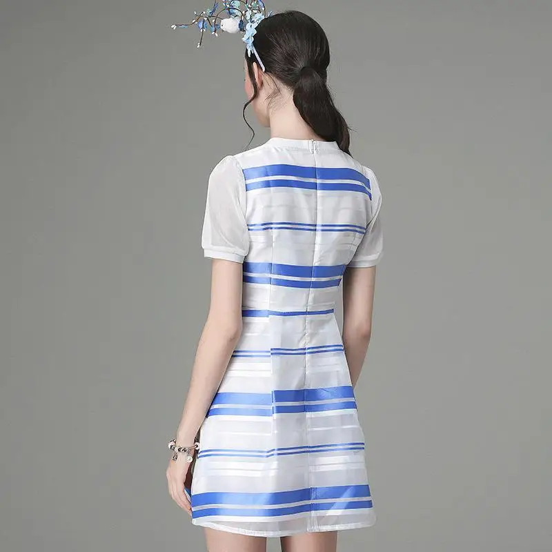 NFIVE бренд 2017 летнее Новое Полосатое платье с надписью высококачественное из