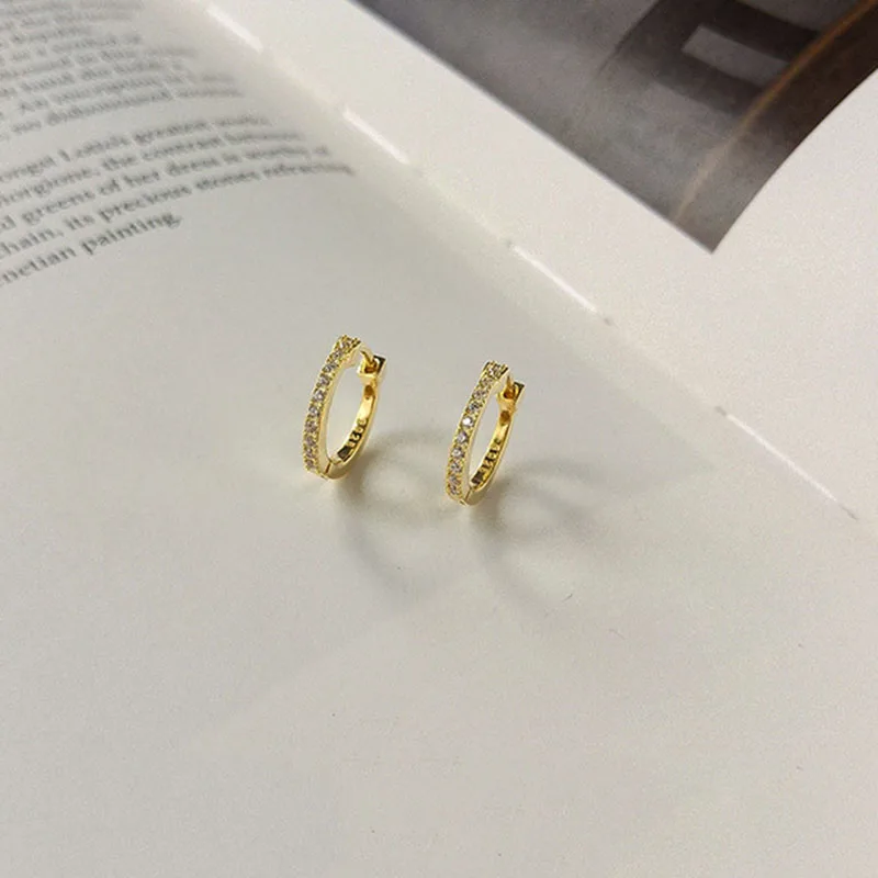 Женские Геометрические серьги кольца INZATT круглые из серебра 925 пробы с фианитом