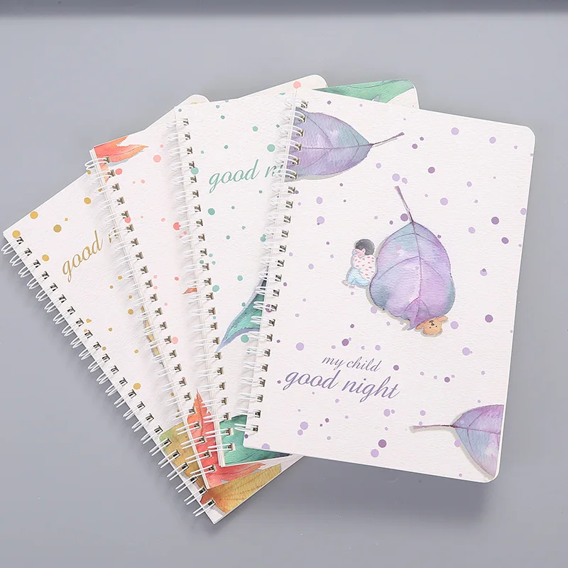 B 4 шт А5 спиральный блокнот бумажный кавайный планировщик Bullet Journal Agenda школьный дневник записная книжка путешественники милый мультяшный блокнот Notbook - Цвет: B