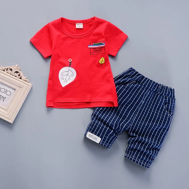 Фото BibiCola/2018 Одежда для маленьких мальчиков летние комплекты детская футболка +