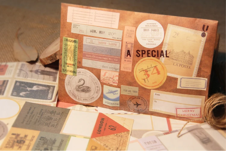 Винтажная наклейка с печатью для планировщика ежедневного путешествия набор