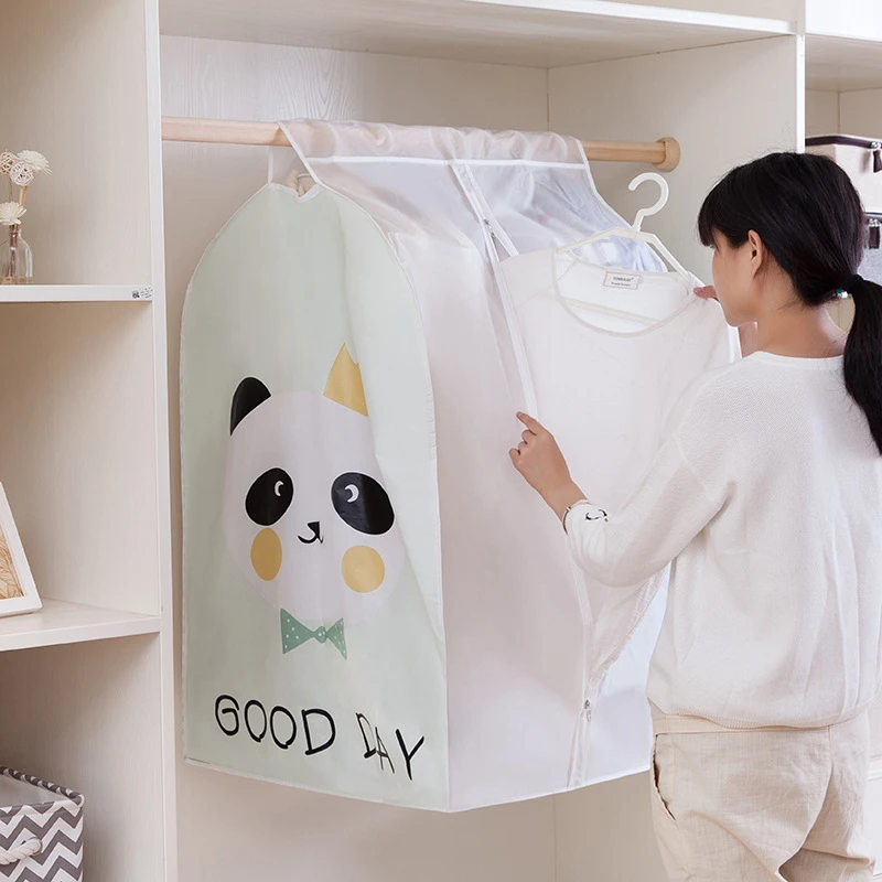 

Hot New Garment Bag Hanging Organizer Storage Bag for Cloth Storage Bags Suit Coat Dust Cover Wardrobe Clothes Hanging Organizer