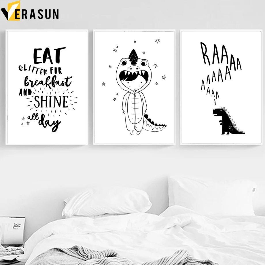 Мультфильм Динозавр блеск цитаты скандинавские плакаты и принты настенная
