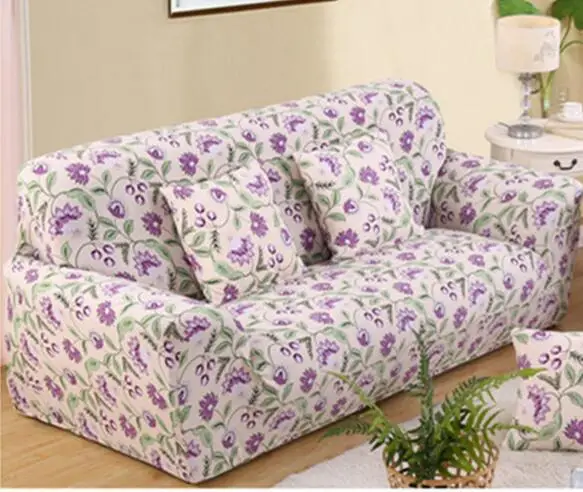 Чехол для дивана в бежевую полоску большой Эластичный гибкий чехол