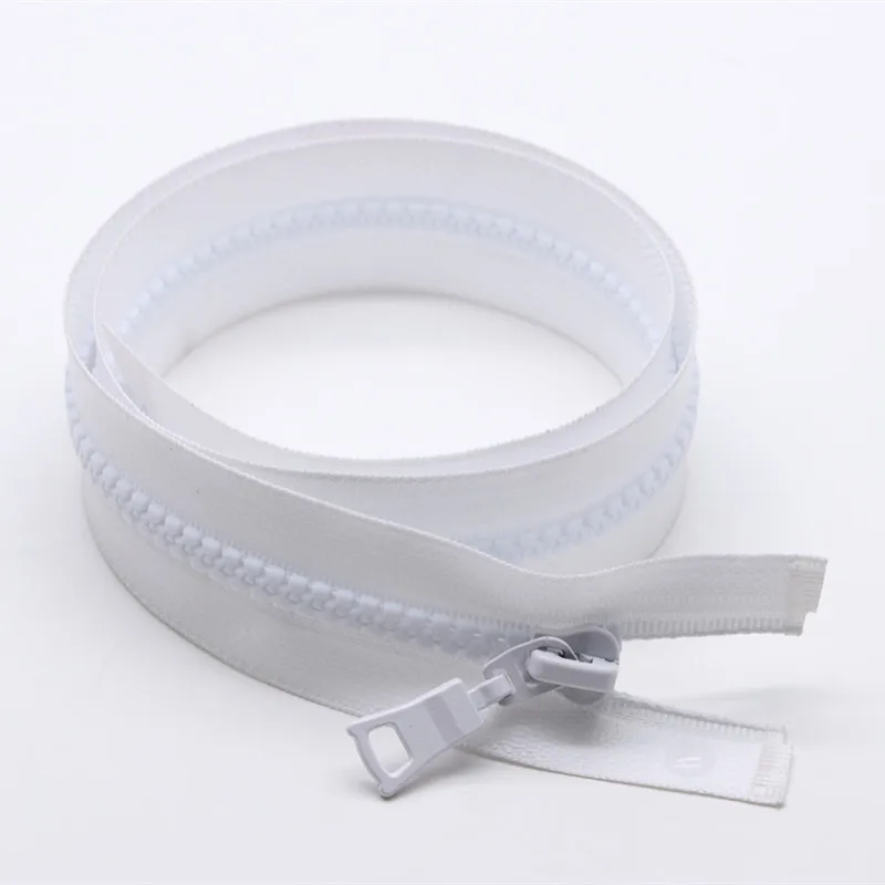 white Meetee 5# разъемная застежка-молния 50/60/70/80 см Водонепроницаемый смолы застежка-молния с открытым концом с хвостом для вниз куртка плащ открытый рюкзак швейная фурнитура ZA208 - Цвет: white