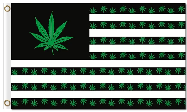 Rasta Регги Музыка 3x5 футов Американский национальный флаг Тип сорняк лист постер