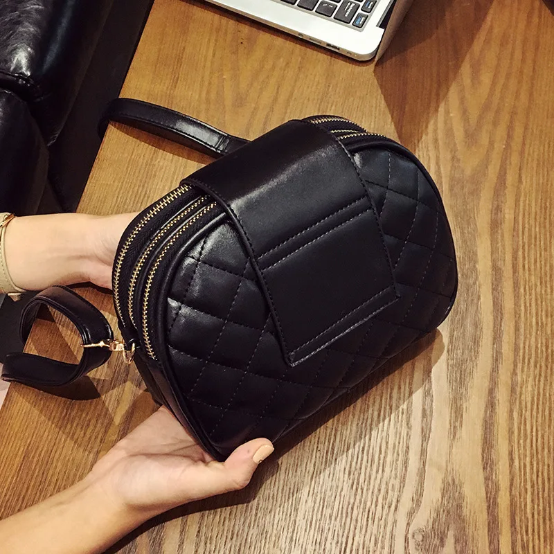 Новинка 2017 черная сумка в клетку модная женская через плечо женские сумки на