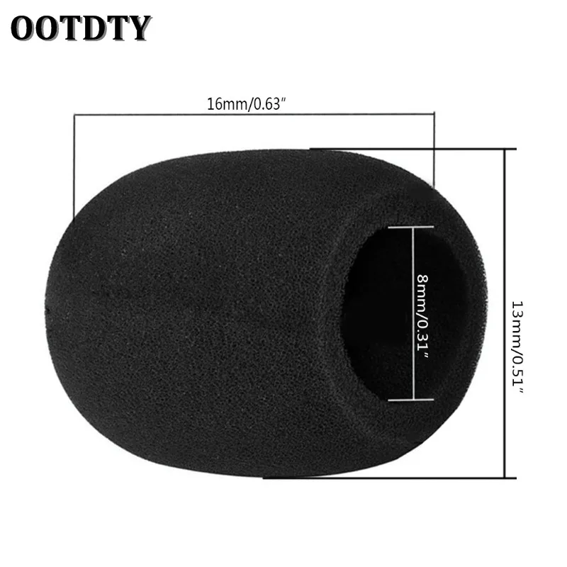 

OOTDTY 5X Round Ball Lavalier Microphone Foam Windscreen Sponge Windshields 6mm Opening