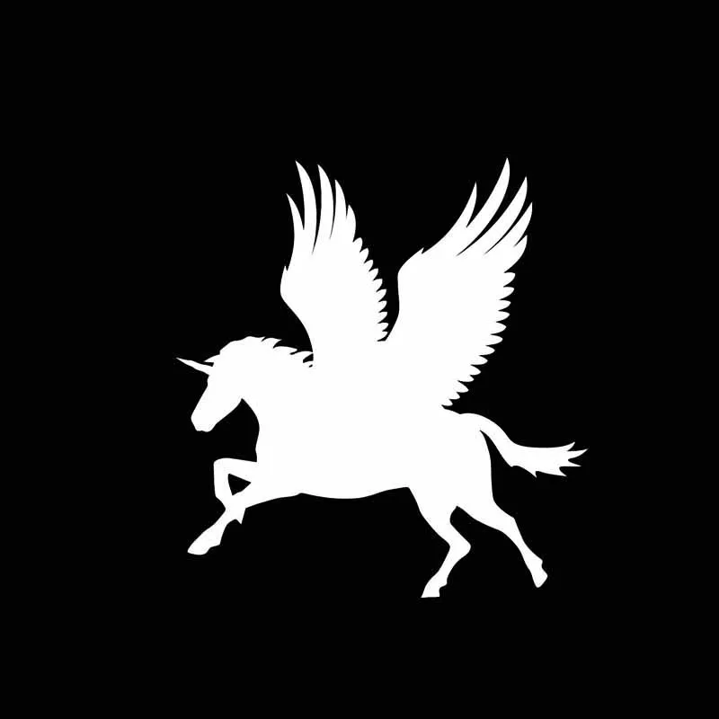 YJZT 11.6*12.4CM Handsome Flying Unicorn Angel Pray Decal Black/Silver Covering The Body Silhoutte Car Sticker Vinyl C20-1570 | Автомобили