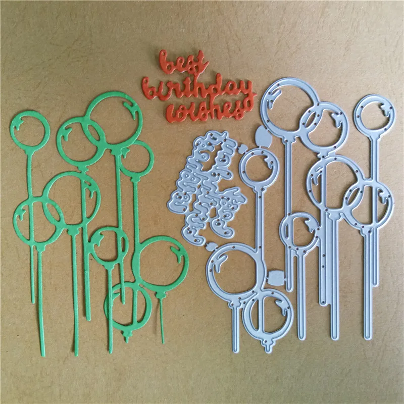 Ufurty Balloon Birthday Frame Metal Cutting Dies DIY Cut Craft Scrapbooking for Alubm Photo Card Cuts Decorations | Дом и сад