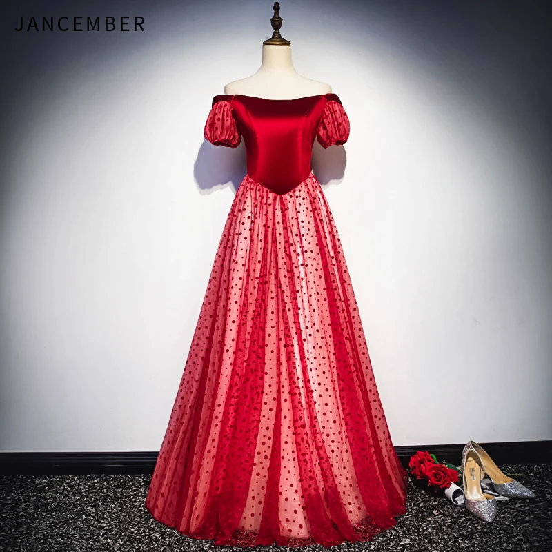 JANCEMBER 2019 новейшее легкое элитное вечернее платье с вырезом лодочкой и открытыми