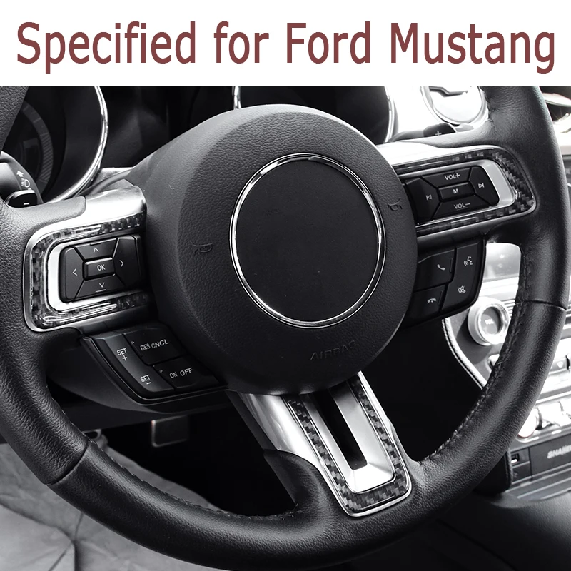 Наклейки на Автомобильное рулевое колесо из углеродного волокна для Ford Mustang 2015 2016