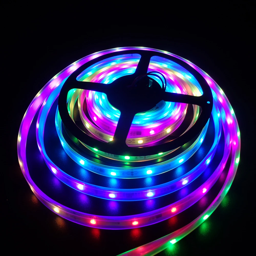 

Светодиодная лента с чипом 1903 IC 5050, 12 В постоянного тока, цифровая, RGB Dream color, 133 типов, водонепроницаемая, 5 м/лот, 150 светодиодов, сценическая С...