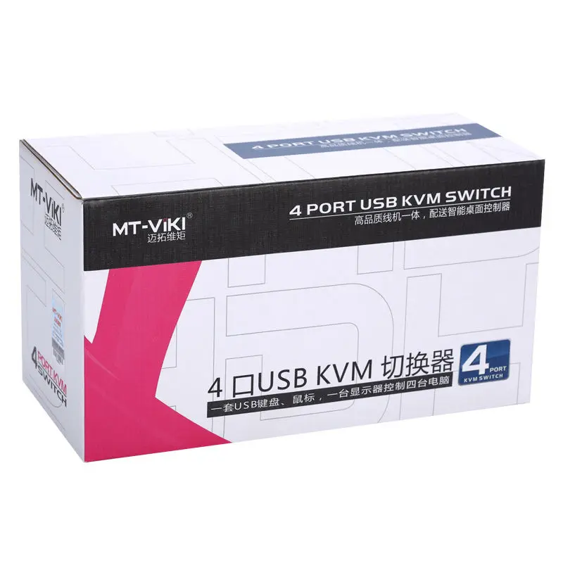 MT Viki 4 порта Авто Смарт USB VGA KVM переключатель с проводным пультом дистанционного