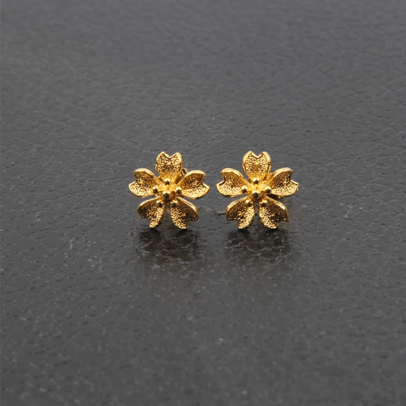 1Pair GoldPlated Fashion Flower Stud Earrings For Women wedding party Gift Ear Jewelry | Украшения и аксессуары