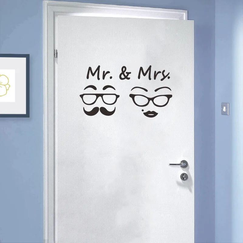 Настенные наклейки MR & MRS в стиле ретро для очков фона украшения дома обои Съемные