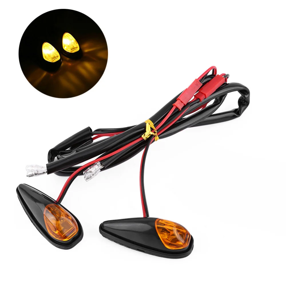 

2 Pcs Motorcycle Turn Signals ATV Scooter Flashing Indicator Lamps Motorbike Pasted Super bright Light for Kawasaki