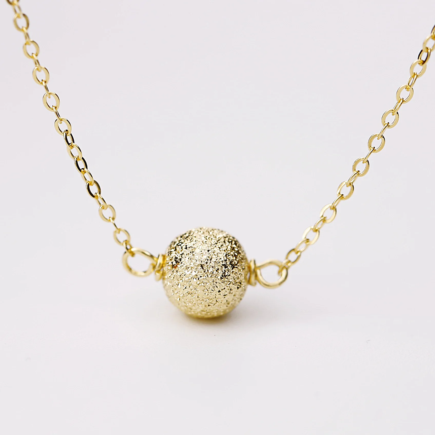 Женская цепочка на шею lucky bead 100% Стерлинговое Серебро 925 пробы|chain pendant|925 sterling