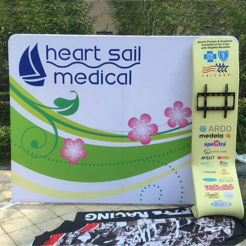 10 футов Натяжной дисплей из ткани выскакивающий баннер с креплением на ТВ-стойку