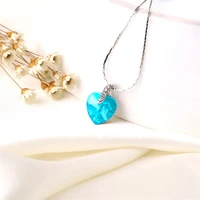 miara l korean stye heart shaped crystal geometry female fashion necklace