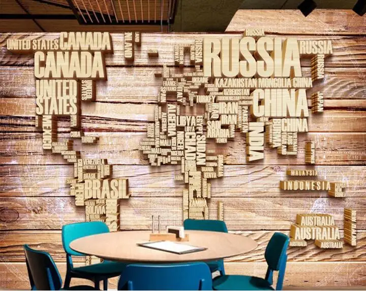 3D Карта мира роспись Большая фотография настенная бумага холст s гостиная